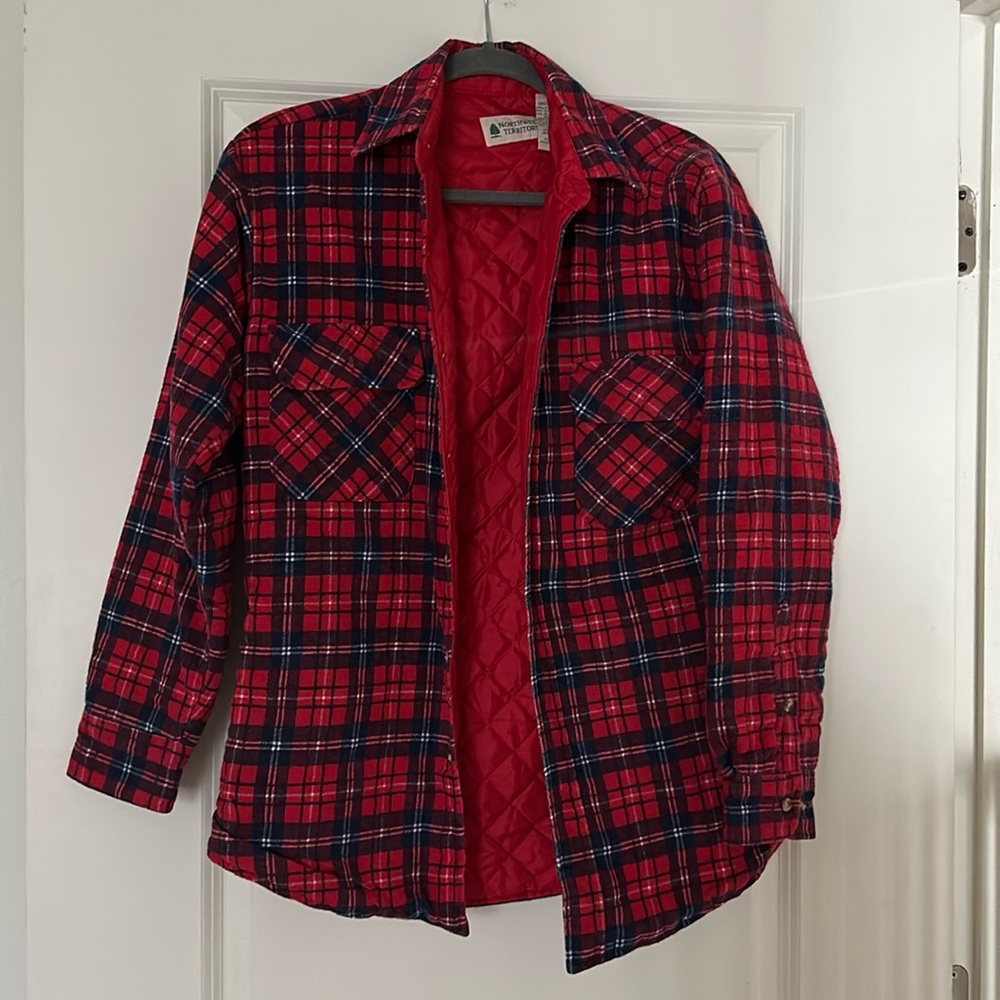 🧥 Vintage Northwest Territory Quilted Plaid Flannel Shacket S Oversized